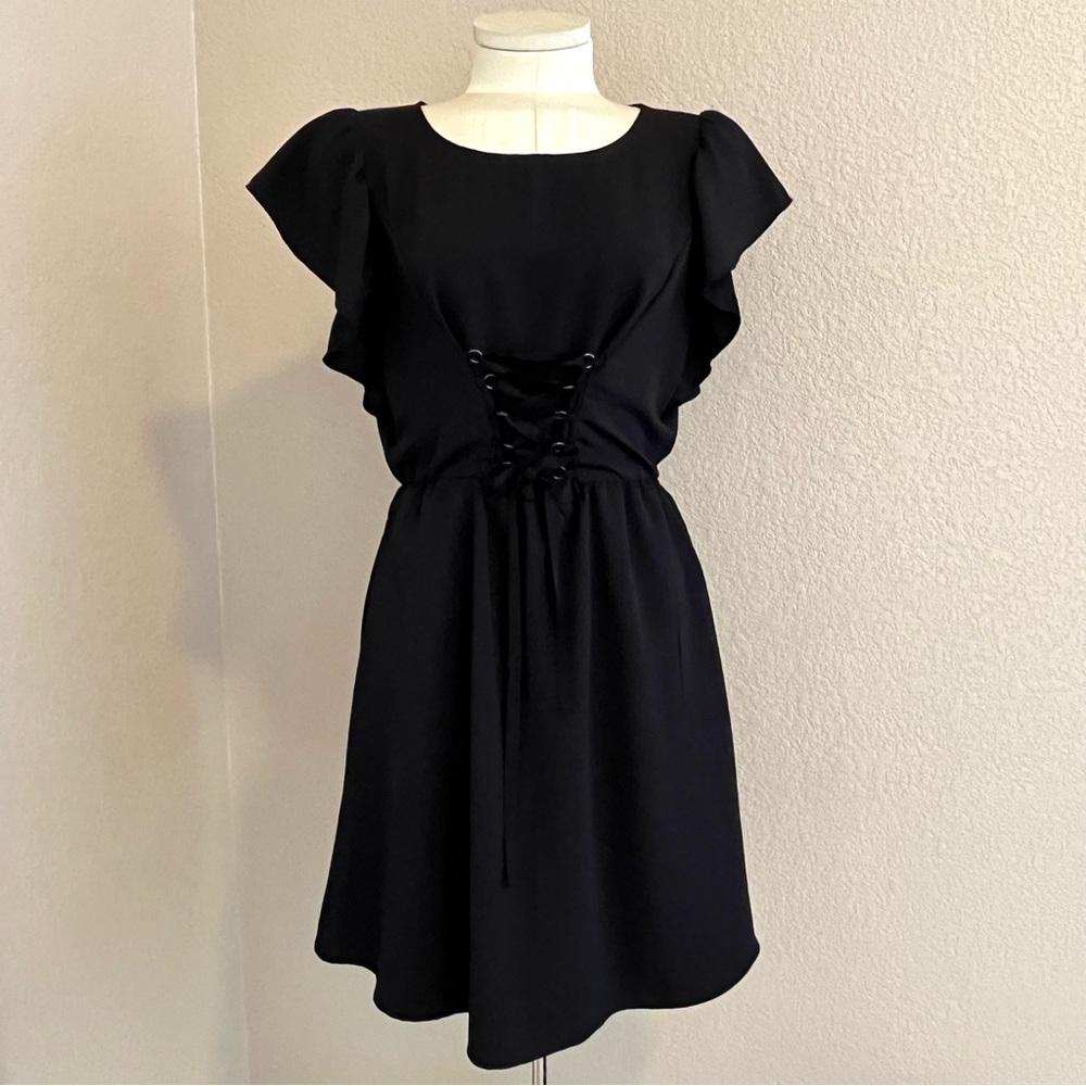Xhilaration black lace-up dress